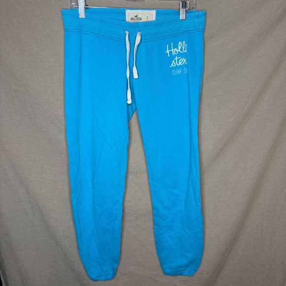 Hollister Pants - Y2K Hollister Turquoise Blue Logo Jogger Sweatpants Small Preppy Vintage